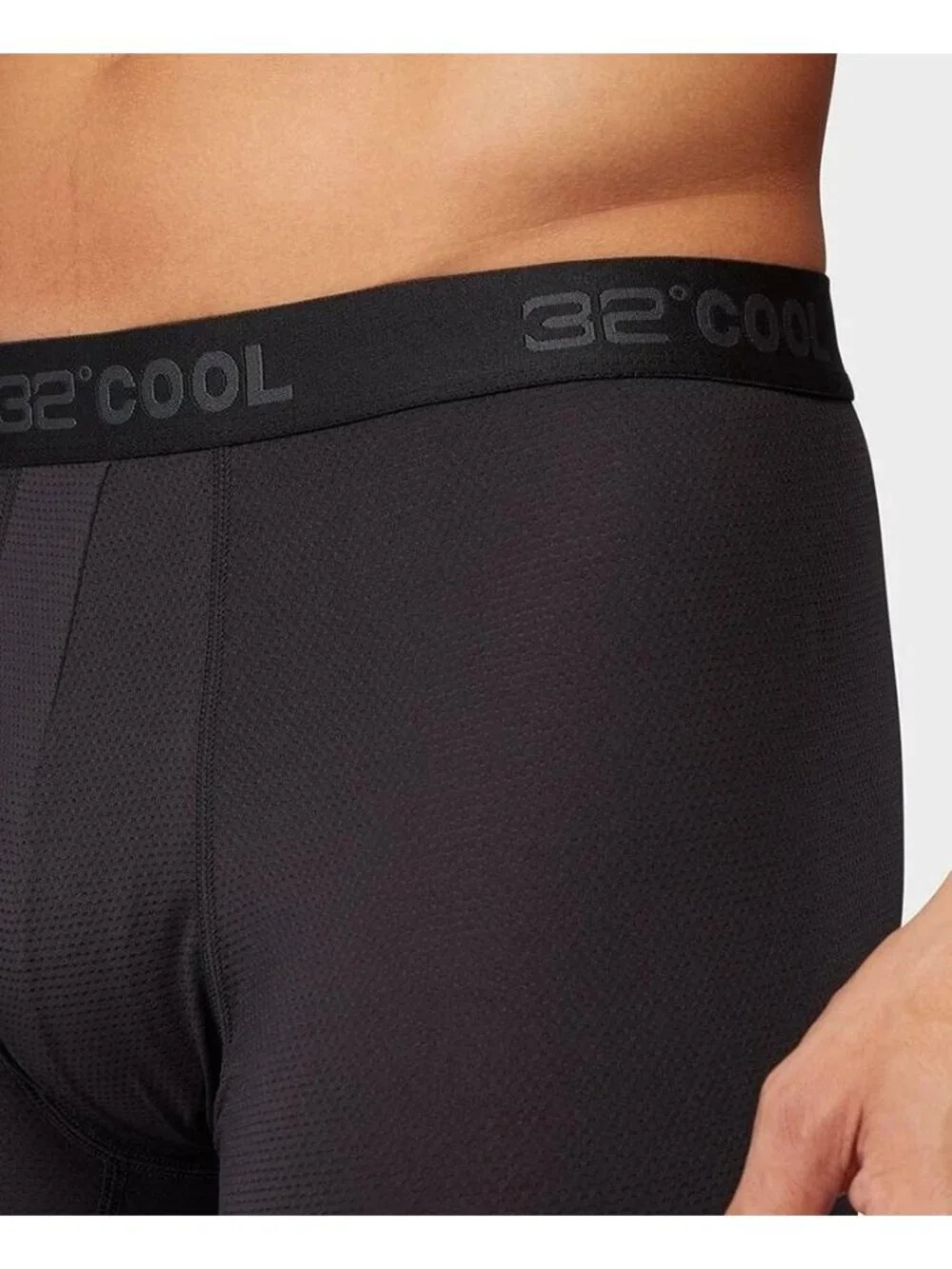 NWT 32 Degrees Cool Men's 3-Pack Boxer Briefs Comfort Mesh Large Black C1387